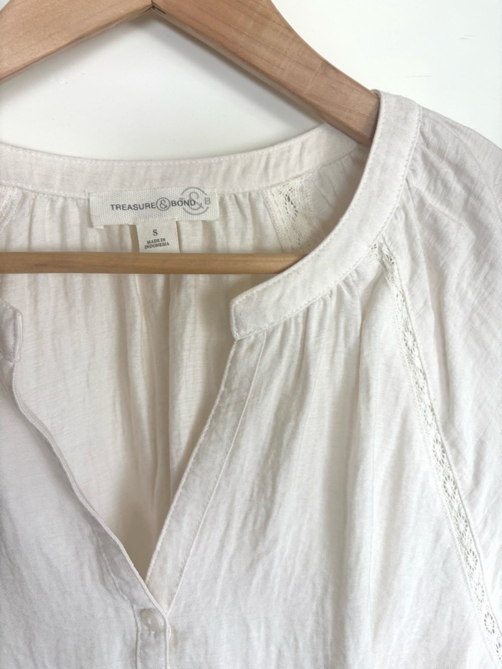 Treasure & Bond Ruffle Peplum Top in Ivory Egret size Small - Picture 4 of 5